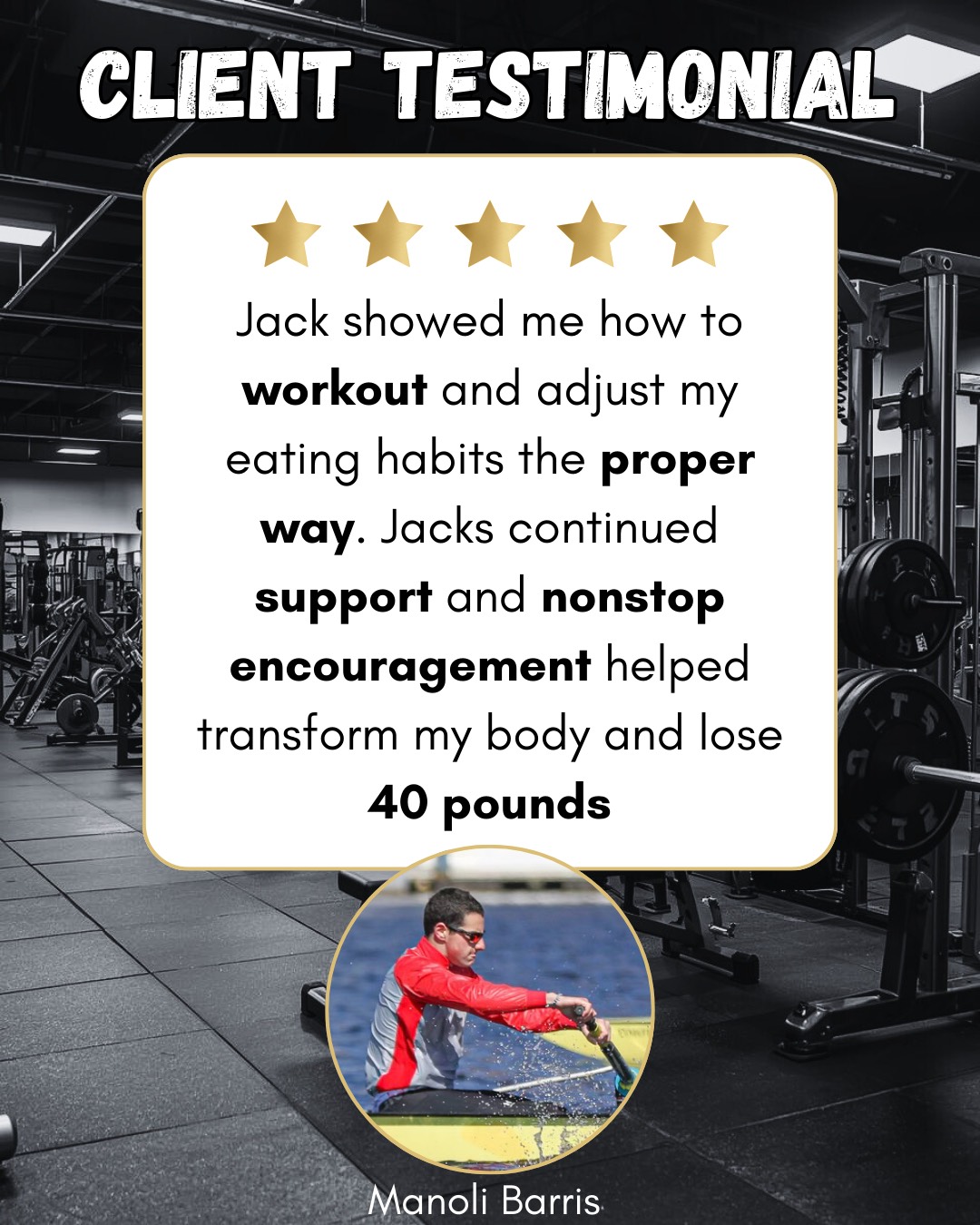 Client testimonial from Manoli Barris