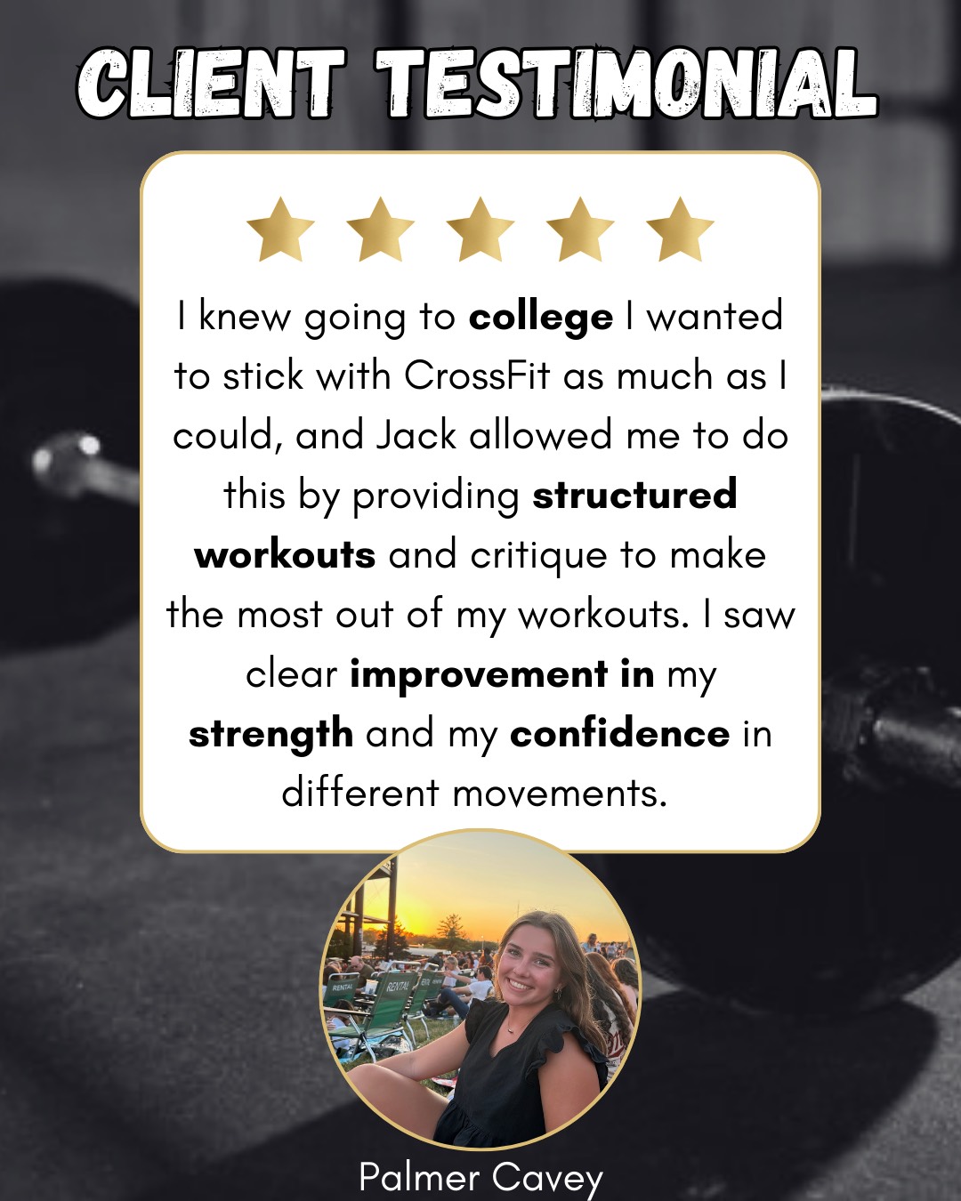 Client testimonial from Palmer Cavey